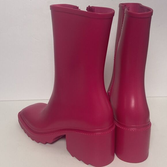 INC International Concepts Pink Square Toe Block Heel Rain Boots Size 10 NWOB - Picture 10 of 12